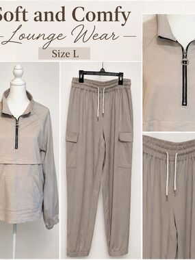 Women's Chic Me Lounge Wear Size L Beige